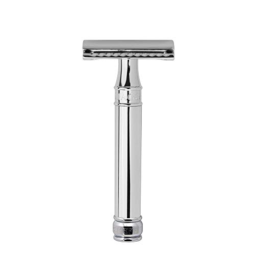 Edwin Jagger Double Edge Safety Razor, Chrome, Regular Handle