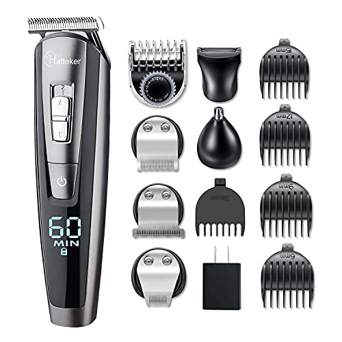 HATTEKER Hair Clipper Beard Trimmer Kit For Men