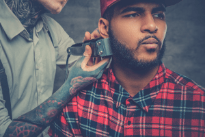 black man with barber