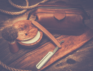 straight razor on table