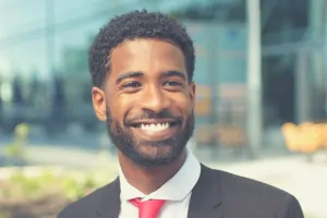 black man with hair