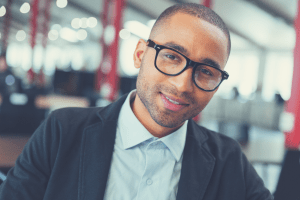 black man with stubble