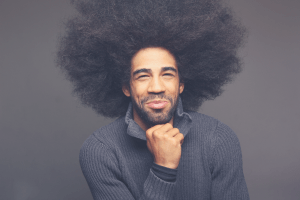 black man with afro