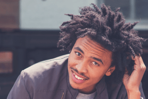 black man with afro