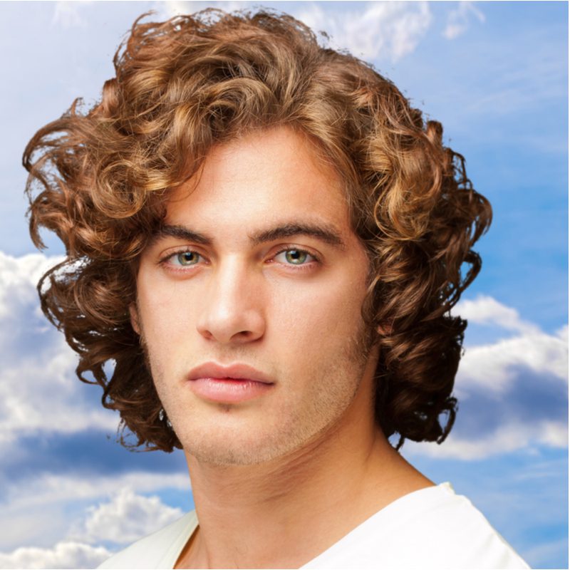 Parted Curls on a curly haired man