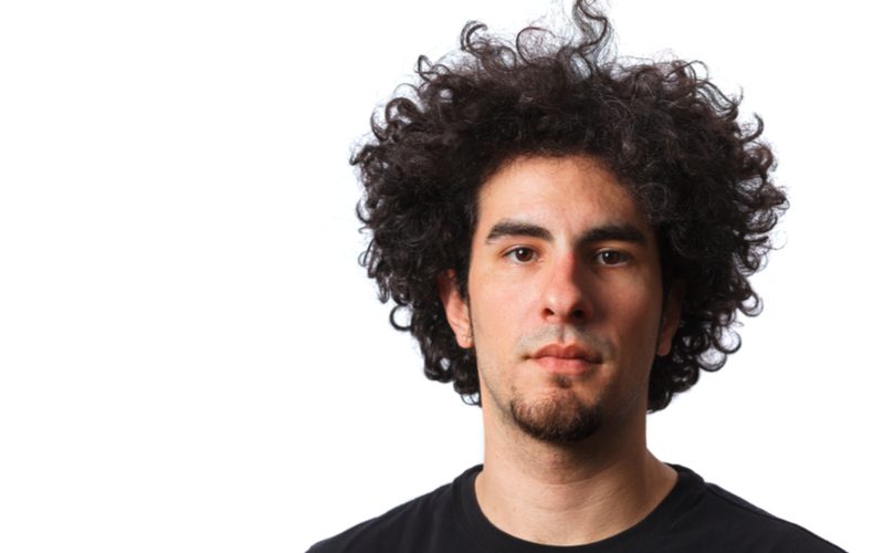 Wild curls on a man
