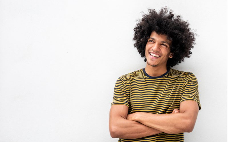 Tall Afro Curls on a black man