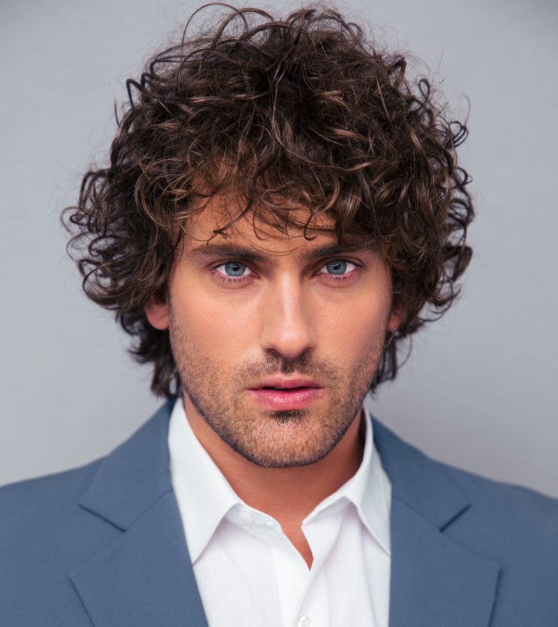 Messy Waves curly hair men's haircut
