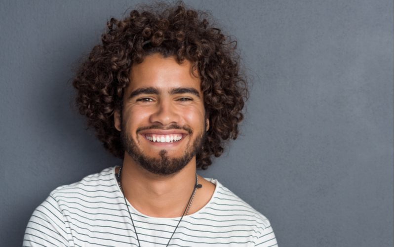 Curly hair mens' haircut titled Round Curls With Beard